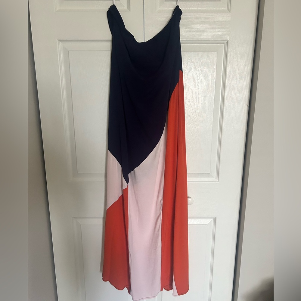 💰 SOLD 💰Mister Zimi - Elegant Colorblock strapless Maxi dress- Geometric - Picture 4 of 7